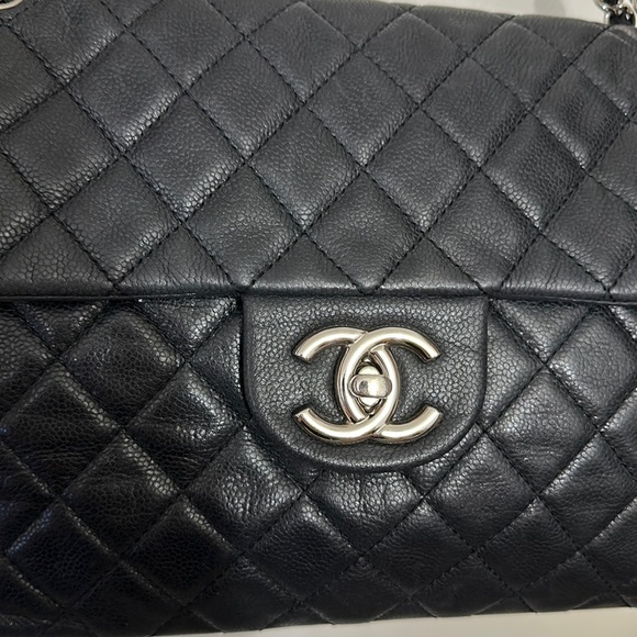 💎✨BEAUTIFUL✨💎 Chanel Quilted CC Caviar Leather Black Chain Shoulder … - Picture 11 of 17